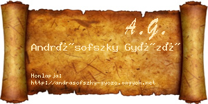 Andrásofszky Győző névjegykártya